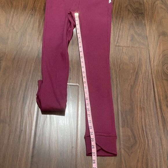 Gymshark Slounge Ribbon Ribbed Leggings in Dark Ruby - Picture 11 of 11